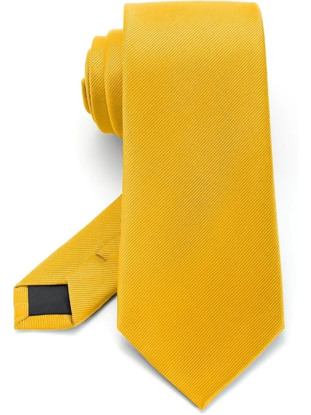 Men's Golden Twill Diagonal Textured Silk Formal Necktie For Business Dress
